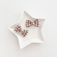 Girl Hair Clip Bow Plaid Pair (GHP9318)